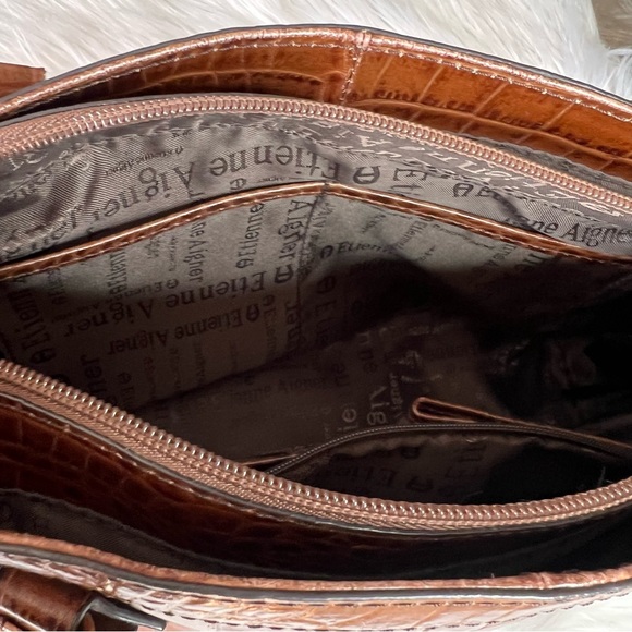 Etienne Aigner Brown Alligator Bag - Picture 11 of 15